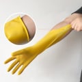 Pikkukuva 4 / 5: Uudelleenkäytettävät Kotikäsineet, Kumikäsineet Astianpesuun, Ylimääräinen Paksuus, Pitkät Hihat, Keittiön Siivous, Työskentely, Maalaus