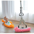 Miniatyrbillede 5 af 5: Blå Mop-Tøfler, 2 Par Genanvendelige Sko-Overtræk, Multifunktionelle Mikrofiber-Støv Mop Sko Rengøring Tøfler Mop-Tøffel