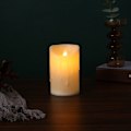 Miniatyrbilde 3 av 4: Batteridrevne flammefrie stearinlys, sett med 3, elfenbensfarget, ekte voks, søylelys med LED, 10-knappers fjernkontroll og 24 timers syklustimer