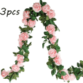 Miniatyrbild 3 av 4: 3 stycken konstgjorda blomsterrankor 2m sidenros pion konstgjorda blomstergirlang utomhus hängande för bröllopsdekoration eller utomhus trädgård