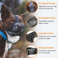 Miniatyrbilde 3 av 5: Grå M Hundemusling med Justerbare Stropper, Myke Mesh-Dekkede Muslinger for Små, Mellomstore og Store Hunder
