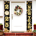 Miniatyrbillede 1 af 5: Sort Happy New Year Banner Festpynt til Spring Festival Dekorationer og Forbrugsvarer til Hjemmefest, kan også bruges som et velkomstskilt til festen