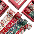 Pikkukuva 1 / 5: 6 Rullaa Jouluaiheista Washi-Teippiä DIY-Scrapbooking-Teippiä Lahjojen Käärimiseen, Päiväkirjan Suunnitteluun, Taiteen ja Käsitöiden Projekteihin, Koristeluun