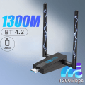Miniatyrbilde 4 av 5: 1300 Mbps Trådløst Nettverkskort Driverfri Adapter Wifi Dobbelbånd 2.4g/5ghz Svart