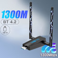 Miniatyrbillede 4 af 5: 1300 Mbps Trådløst Netværkskort Driverfri Adapter Wifi Dobbelt Bånd 2.4g/5ghz Sort
