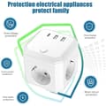 Miniatyrbild 4 av 5: Cube Socket, Multiple Sockets Without Cord, With Switch, 4 Sockets, Portable and Practical.