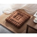 Miniatyrbillede 4 af 5: Lys Kaffe Lovely Rektangulær Pude Mock Cookie Pude til Sæde, Gulv, Bar, Legestue