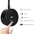 Miniatyrbillede 3 af 5: Dæmpbar Sengelampe, Minimalistisk LED Sengelæselampe, Vægmonteret med USB-oplader (Mat Sort)
