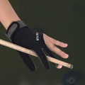 Miniatyrbilde 3 av 3: 1 stk Tre-fingers Billard Hanske Silikon Anti-Skli Elastisk Venstre Hånd Hanske - Størrelse M (svart)BlackM