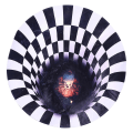 Miniatyrbillede 1 af 5: 3D Illusion Halloween Dørmatte Rund Bundløs Hul Eddy Antislip Arealægge Style 3