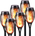 6-pack Solar Powered Flickering Dancing Flames Waterproof Solar Torches for Outdoor Garden Patio Pathway Yard