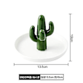 Miniatyrbilde 4 av 4: Kaktus Ringholder Smykkebrett, Keramisk Ringholder