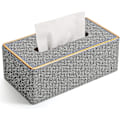 Miniatyrbild 5 av 5: Pappershållare, Läder Pappershållare Rektangulär Kleenex Pappershållare för Hem/Kontor/Bil Dekoration 9.4*25*13.8CM