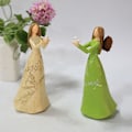 Miniatyrbillede 3 af 5: Sød Mors Dag Ornament Mikrolandskab Statue Gave Harpiks Håndværk Skrivebord Havegård Dekoration Gul Due