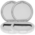 Pikkukuva 1 / 4: 2 kpl Kannettava Irtopuuterilaatikko Kosmetiikkalaatikko Puuterikotelo 2 kpl PuffSilver7.5x7.5cm