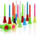 50 holdbare golftees i gummi med lang top - assorterede farver