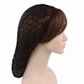 Miniatyrbild 5 av 5: 2 stycken Mesh Hair Net Virkade Hårnät Stickad Hatt Virkad Sovhatt - Svart+Röd - Mesh Virkad Hårnät