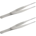 Miniatyrbillede 1 af 5: Rustfrit Stål Pincet, 7.87\" Længde Rustfrit Stål Lige Spidse Pincet med Takkede Spidser Daglig Haveværktøj, 2 stk.