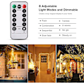 Miniatyrbild 4 av 5: Stränglampor, 24m [2-pack] och 240 LED-stränglampor IP65 Batteridrivna Vattentäta 8 Lägen Sagolampor Inomhus / Utomhus Stränglampor för Sovrum Jul
