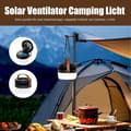 Miniatyrbillede 3 af 6: USB solcelle campingventilator, bordventilator, lampe, 90°, 4 lys, 3 hastigheder, sort.