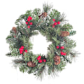 Miniatyrbilde 1 av 5: 16 tommers julekrans, utendørs opplyst julekrans for inngangsdøren, julekrans for julefestdekorasjoner, grønn