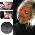 Pikkukuva 4 / 5: LED-valaistut vedenpitävät keinotekoiset ripset Halloween-juhliin, silmäluomen hehkuvat ripset, sininen