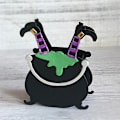 Miniatyrbillede 3 af 5: Halloween Hexe Fødder 3D Æske Metal Skære Stencil Dør DIY Scrapbog Album Papir Kort Stencil Dør Prægning Håndværk Dekoration