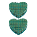 Miniatyrbillede 2 af 2: 2 stk. Blomsterstativ Bryllup DIY Tørret Blomster Mud Base Tør Styrofoam Blok Hjerte Blomsterhandler Styrofoam Blok Green 20X19CM