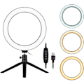 Pikkukuva 3 / 4: 10 Tuuman LED-rengasvalo Tripod-jalustalla 3200k-5500k Himmennettävä Pöytäkamera Valo Lamppu 3 Valotilaa & 10 Kirkkausastetta Youtube-videolle Kuvaus Stud
