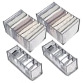 Miniatyrbillede 1 af 4: 1 sæt Garderobe Tøj Organizer, 2 stk Store Mesh Tøj Opbevaringsbeholdere, 2 stk Foldbar Skab