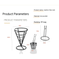 Miniatyrbilde 3 av 5: Stativ for pommes frites med dobbel juiceholder, kjegleformet, holder pommes frites, popcorn, grønnsaker, frukt og andre forretter
