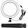 Pikkukuva 4 / 4: 10 Tuuman LED-rengasvalo Tripod-jalustalla 3200k-5500k Himmennettävä Pöytäkamera Valo Lamppu 3 Valotilaa & 10 Kirkkausastetta Youtube-videolle Kuvaus Stud