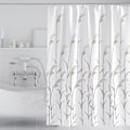 Miniatyrbillede 1 af 5: Vandafvisende bruseforhæng til badeværelse i frisk sivblomst-design, 180*200cm