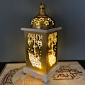 Pikkukuva 5 / 5: Puinen Lyhty Mubarak-Elementtejä LED-Valo Sisätilojen Kotijuhlan Koristelu Juhlavalaistus Elegantti Koristelu Puun Väri 2