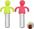 Miniatyrbild 1 av 5: 2 Pieces Tea Strainers, Human Shaped Silicone Tea Strainer, Drip-Proof Tea Infuser, Loose Leaf Tea Filter, Stainless Steel Tea Strainers