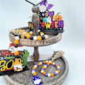 Miniatyrbillede 4 af 5: Farverig vægdekoration med frynsekæde til pigers soveværelse HalloweenGrøn og orange
