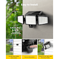 Pikkukuva 4 / 5: 74LED Ulkovalaisin aurinkokennolla, liiketunnistin 1000LM 6500K, 360° kääntyvä ulkovalaisin aurinkokennolla, IP65 vedenpitävä LED-turvavalo