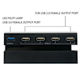 Miniatyrbilde 4 av 4: 5-ports USB-hub for PS4 høyhastighetslader Controller Splitter Utvidelsesadapter