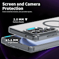 Pikkukuva 5 / 5: (Harmaa) Kuori Samsung Galaxy S25 Ultralle, yhteensopiva MagSafe TPU+PC Läpinäkyvä puhelinkuori Harmaa