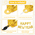 Miniatyrbillede 4 af 5: 2 sæt Happy New Year Balloner, 16 tommer Happy New Years Balloner, Happy New Year Banner, Happy New Year Dekorationer