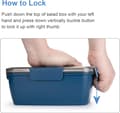 Miniatyrbild 4 av 5: Large Double-Layer Lunch Box with Multiple Compartments for School or Work Includes Condiment Container Odor-Resistant and High Capacity Blue 2000ml