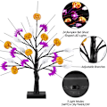 Miniatyrbilde 2 av 5: Halloween-trelys med LED-lykter i form av gresskar, flaggermus og spøkelser, med timer/USB/batteridrift - Halloween-lys for dekorasjon