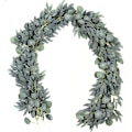 Miniatyrbilde 1 av 5: 2-pakks - Kunstig Eucalyptuskrans med Pilranker, 6,5 fot lang grønn i Eucalyptus, Sølv Eucalyptusblader, Kunstig Krans av Grønt