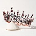 Miniatyrbillede 3 af 4: Kvinders Gotisk Dronningkrone Sort Tiara Krone Hovedbeklædning Fødselsdag Bryllup Pageant Halloween Hårtilbehør
