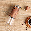Miniatyrbillede 4 af 5: Manuel Kaffekværn med Keramisk Kværn, Bærbar 304 Rustfrit Stål og Træ Håndkaffekværn med 8 Justerbare S