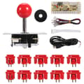 PC Joystick DIY Kit Arkadspel Delar Knapp ABS 5 Pin för Klassisk Röd
