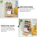 Miniatyrbillede 2 af 5: Multifunktionel Reol Model Mini Hus Pynt Miniature Scene Mini Simuleringsmodel DIY Mini Model