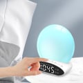 Miniatyrbilde 3 av 5: Vekkeklokke med soloppgang for tunge sovende, 7 farger søvnstøymaskin for barn og voksne, doble alarmer, snooze, FM-radio, nattlys, seng