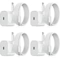 iPhone Lader - Hurtiglader - Adapter + Kabel 20W USB-C Hvit 4 stk 4Pcs