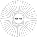 300 stk 4 cm 304 Rustfrit Stål Åbne Øjestifter Hovednåle til Smykkefremstilling, (Sølv) Sølv Sølv Sølv